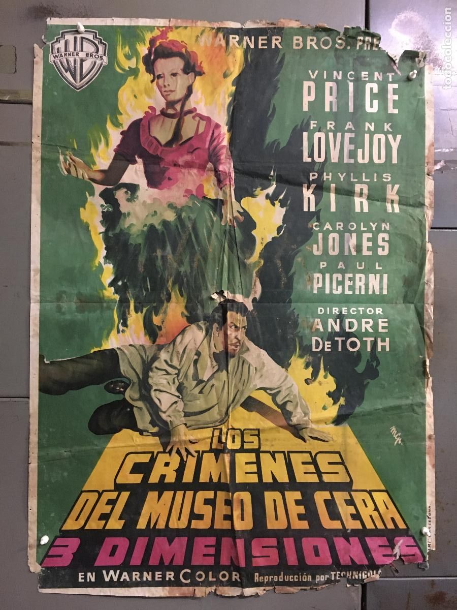 Cine: ODC C010 LOS CRIMENES DEL MUSEO DE CERA VINCENT PRICE POSTER ORIGINAL 70x100 ESTRENO