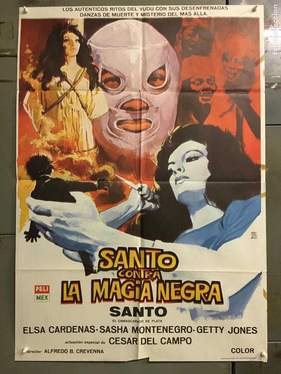 Cine: ODC C020 SANTO CONTRA LA MAGIA NEGRA EL ENMASCARADO DE PLATA POSTER ORIGINAL ESTRENO 70X100