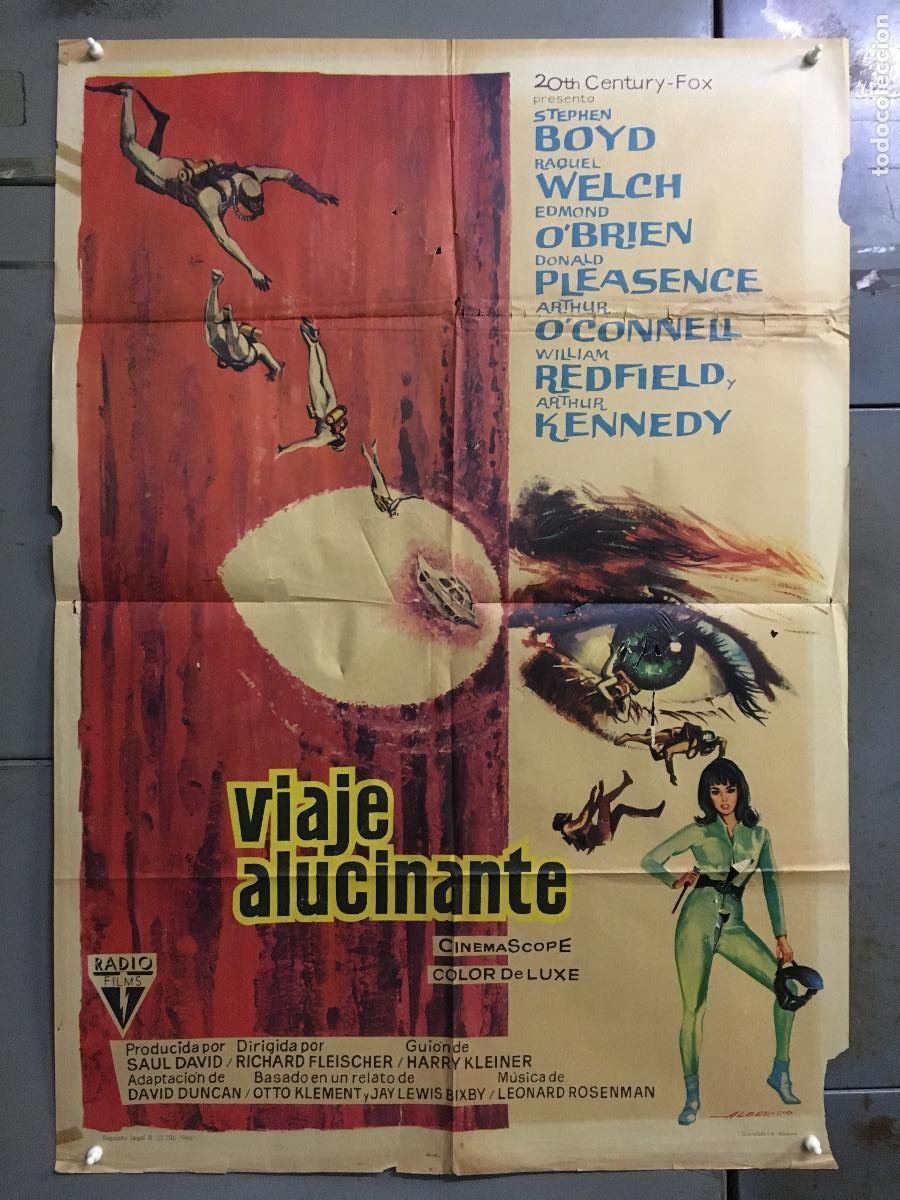 Cine: ODC C024 VIAJE ALUCINANTE RAQUEL WELCH CLASSIC SCI-FI POSTER ORIGINAL 70X100 ESTRENO
