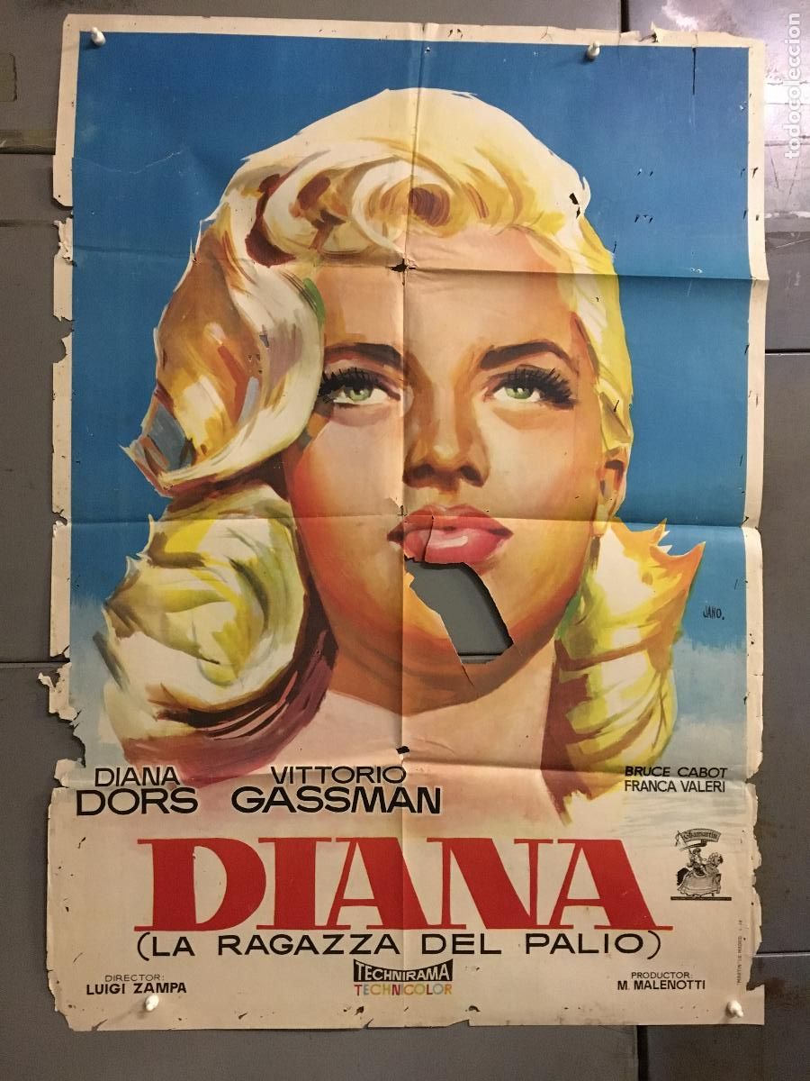 Cine: ODC C029 DIANA DIANA DORS VITTORIO GASSMAN JANO POSTER ORIGINAL 70X100 ESTRENO