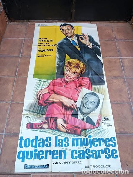 Kino: SMP B006 TODAS LAS MUJERES QUIEREN CASARSE SHIRLEY MACLAINE POSTER ORIGINAL 3 hojas 100X205 ESTRENO