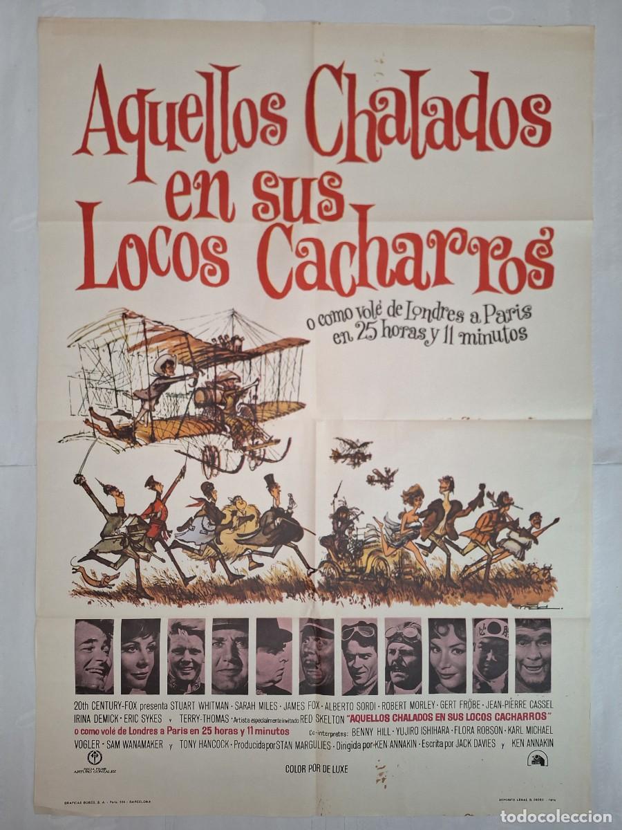Cinema: ANTIGUO CARTEL CINE AQUELLOS CHALADOS EN SUS LOCOS CACHARROS A&Ntilde;O 1974 RV P-1882