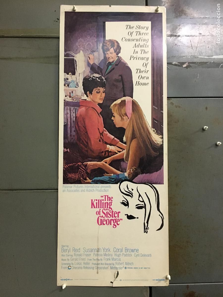 Cine: R0261 THE KILLING OF SISTER GEORGE SUSANNAH YORK POSTER ORIGINAL USA 36X90 LITOGRAFIA