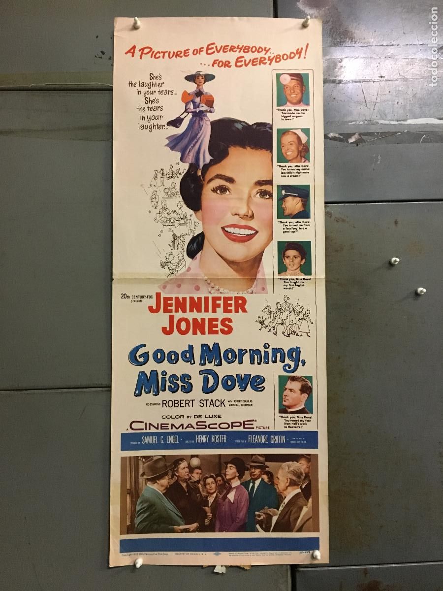 Cine: R0266 LA TERRIBLE MISS DOVE JENNIFER JONES POSTER ORIGINAL USA 36X90 LITOGRAFIA