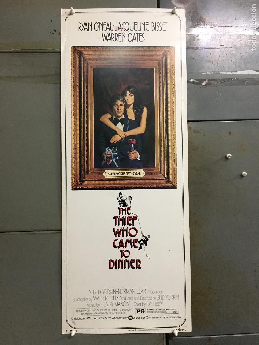 Cinema: R0268 EL LADRON QUE VINO A CENAR RYAN O'NEAL JACQUELINE BISSET AMSEL POSTER ORIGINAL USA 36X90