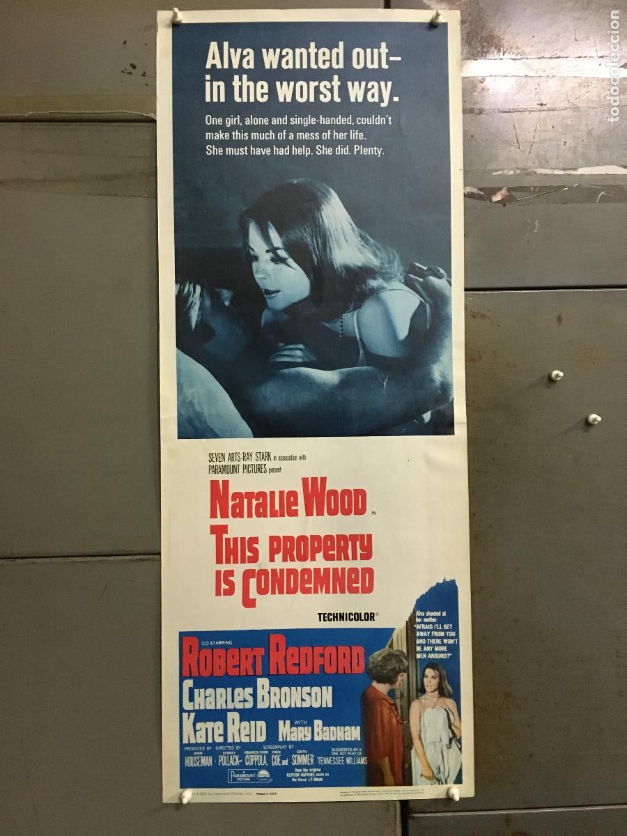 Cine: R0271 PROPIEDAD CONDENADA NATALIE WOOD ROBERT REDFORD POSTER ORIGINAL USA 36X90 LITOGRAFIA