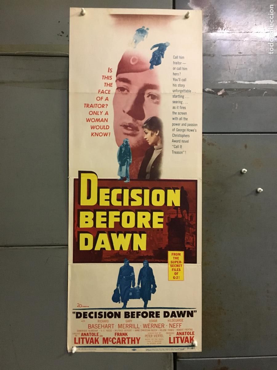 Kino: R0279 EL TRAIDOR RICHARD BASEHART POSTER ORIGINAL USA 36X90 LITOGRAFIA