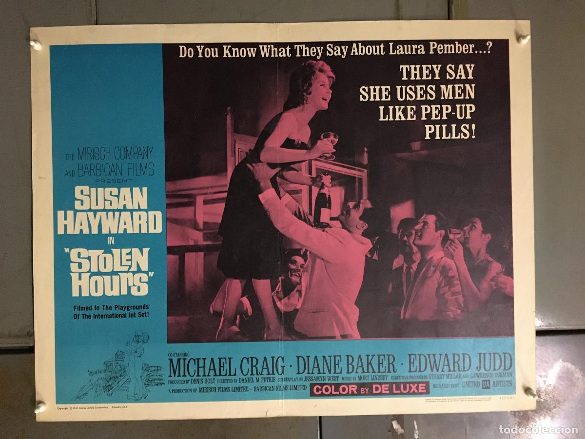 Cine: R0281 HORAS ROBADAS SUSAN HAYWARD POSTER ORIGINAL AMERICANO 55X70