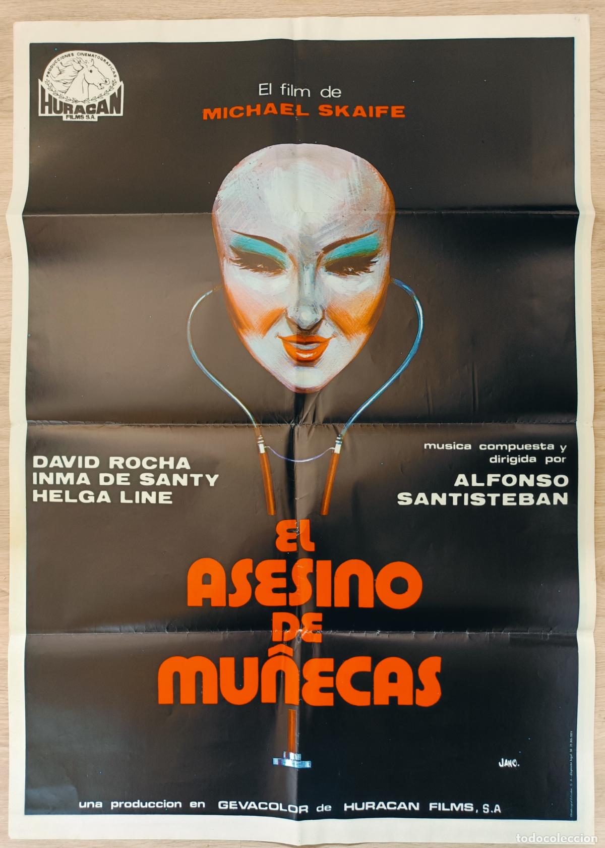 Cine: CARTEL CINE EL ASESINO DE MU&Ntilde;ECAS DAVID ROCHA INMA DE SANTY 1974 JANO C2801