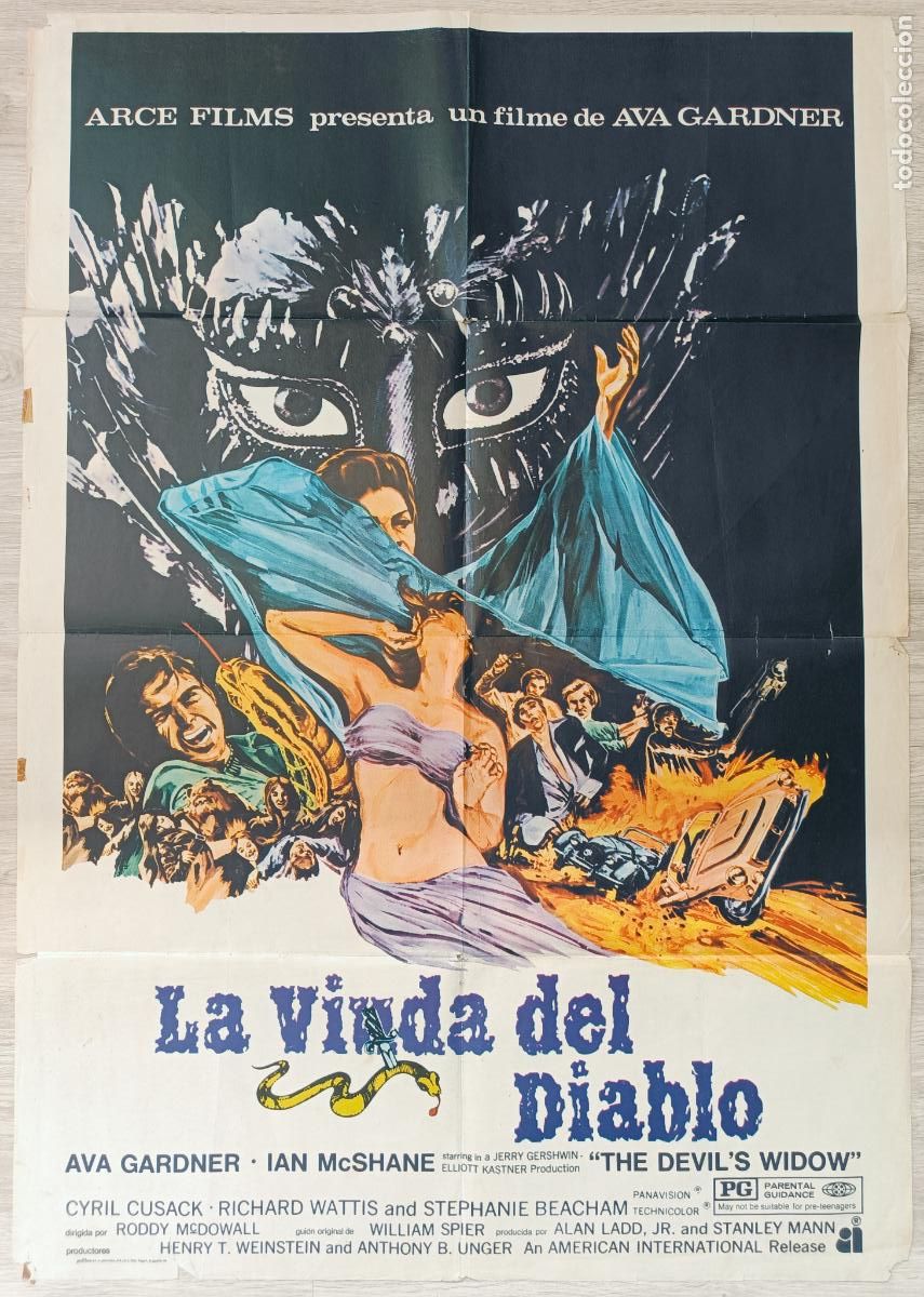 Cine: CARTEL CINE LA VIUDA DEL DIABLO AVA GARDNER IAN MCSHANE 1974 C2802
