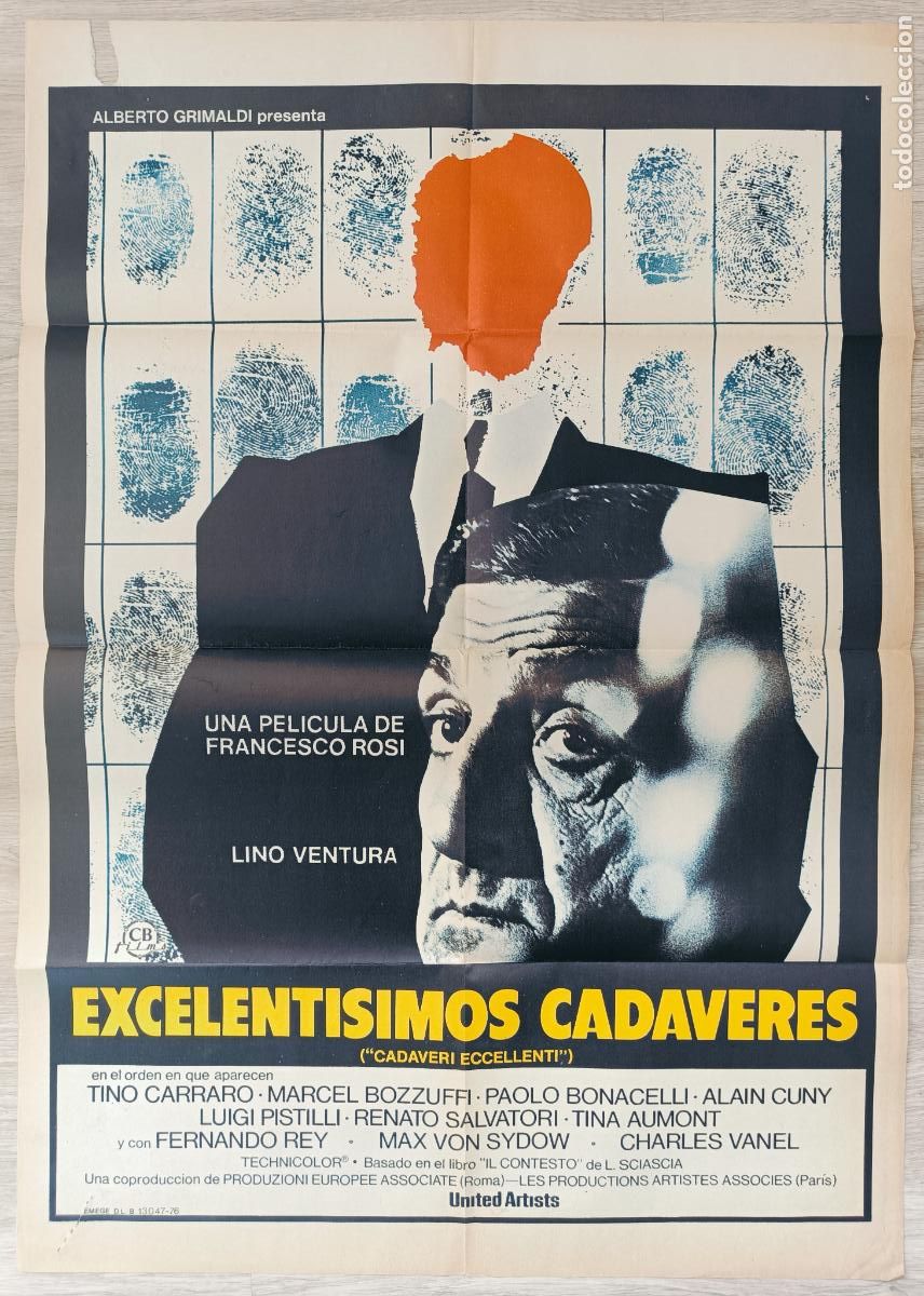 Cinema: CARTEL CINE EXCELENTISIMOS CADAVERES TINO CARRARO MARCEL BOZZUFFI 1976 C2803