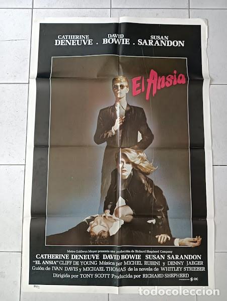 Cine: PJE 0420 EL ANSIA CATHERINE DENEUVE DAVID BOWIE SUSAN SARANDON POSTER ORIGINAL 69X104 PANAMA