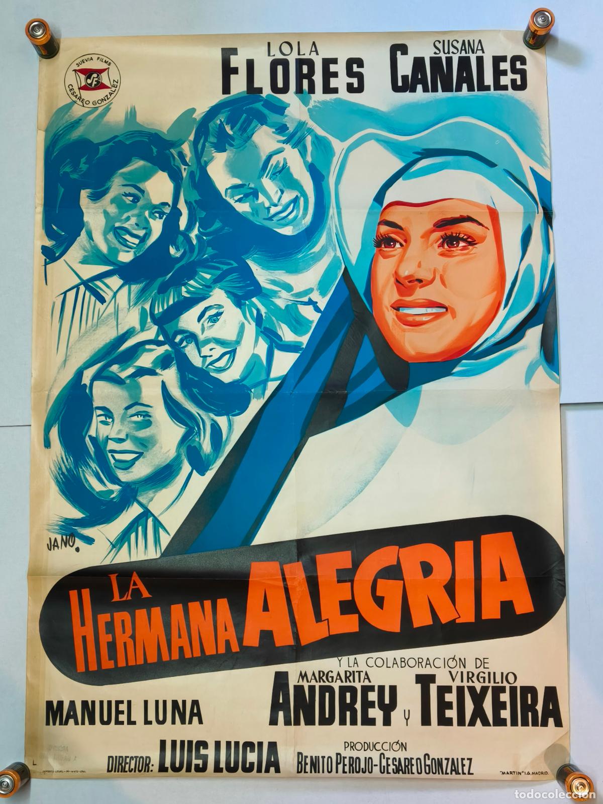 Cine: LOLA FLORES LA HERMANA ALEGR&Iacute;A CARTEL LITOGRAFICO DE 1961