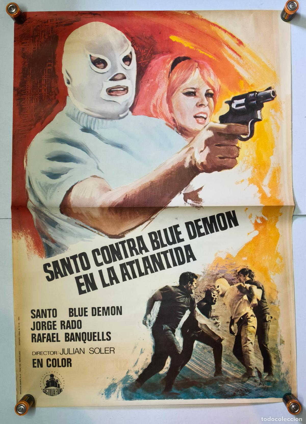 Cine: SANTO CONTRA BLUE DEMON EN LA ATLANTIDA CARTEL DE 1974