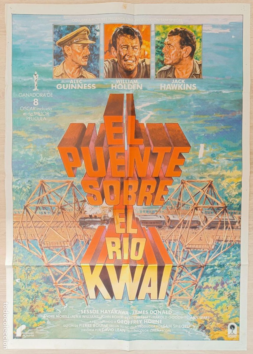 Cin&eacute;ma: CARTEL CINE EL PUENTE SOBRE EL RIO KWAI ALEC GUINNESS WILLIAM HOLDEN CLVAF2 C2806