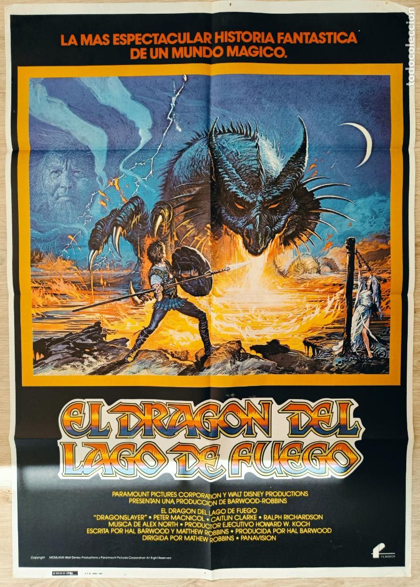 Cine: CARTEL CINE EL DRAGON DEL LAGO DE FUEGO PETER MACNICOL CAITLIN CLARKE 1982 C2809