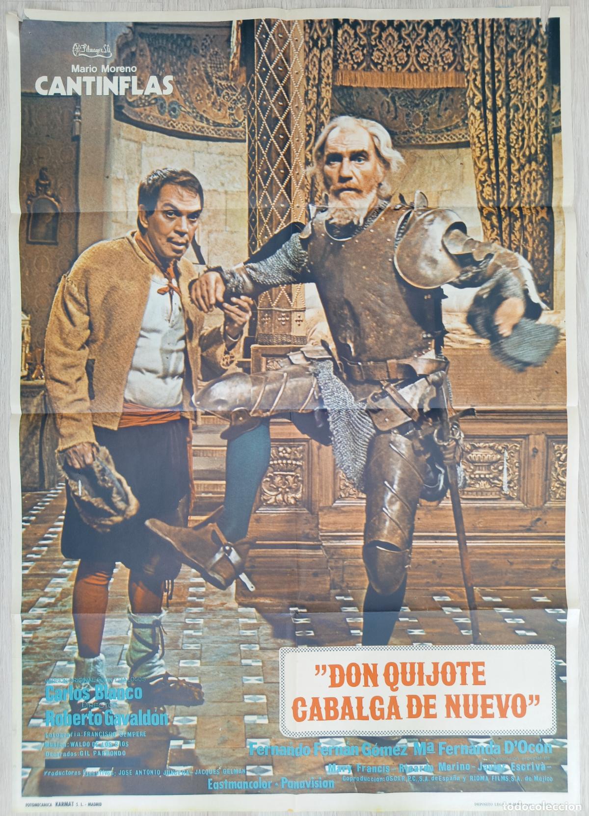 Cine: CARTEL CINE DON QUIJOTE CABALGA DE NUEVO MARIO MORENO CANTINFLAS CARLOS BLANCO 1972 C2816