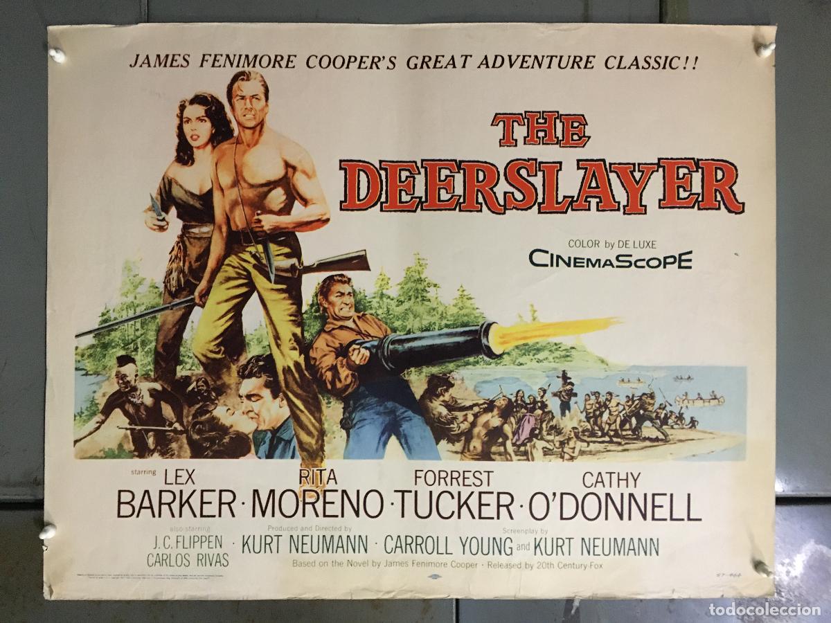 Cine: R0292 THE DEERSLAYER LEX BARKER RITA MORENO POSTER ORIGINAL AMERICANO 55X70 LITOGRAFIA