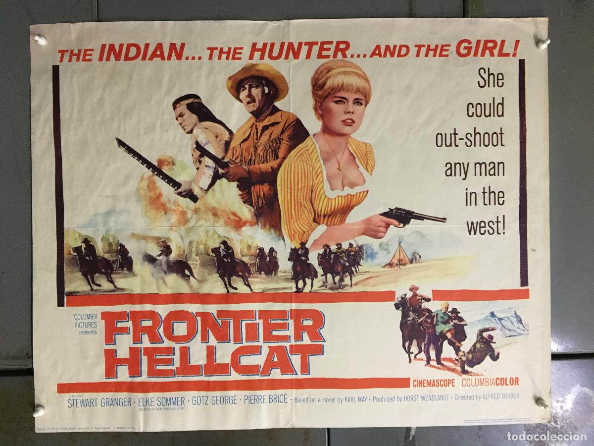Cinema: R0293 LOS BUITRES STEWART GRANGER PIERRE BRICE KARL MAY POSTER ORIGINAL AMERICANO 55X70 LITOGRAFIA