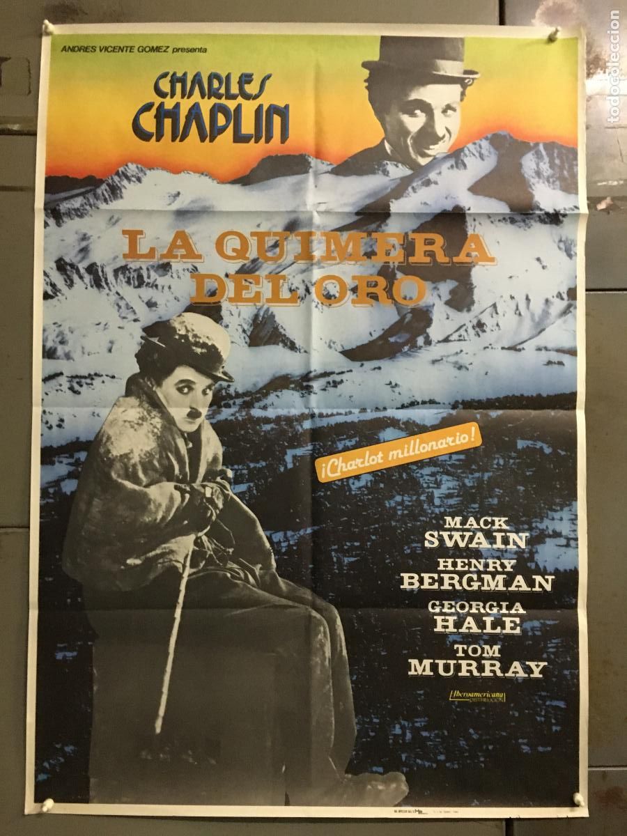 Kino: AFE82 LA QUIMERA DEL ORO CHARLES CHAPLIN POSTER ORIGINAL ESPA&Ntilde;OL 70X100 R-83 h1