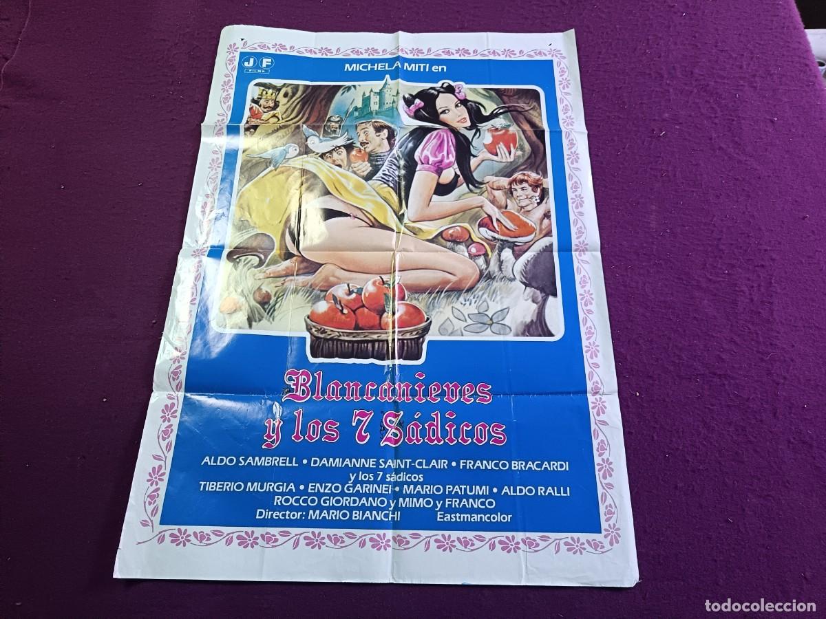 Cine: CC1, Cartel de Cine Gran Formato, Blancanieves y los 7 S&aacute;dicos, unos 100 x 70 cms.