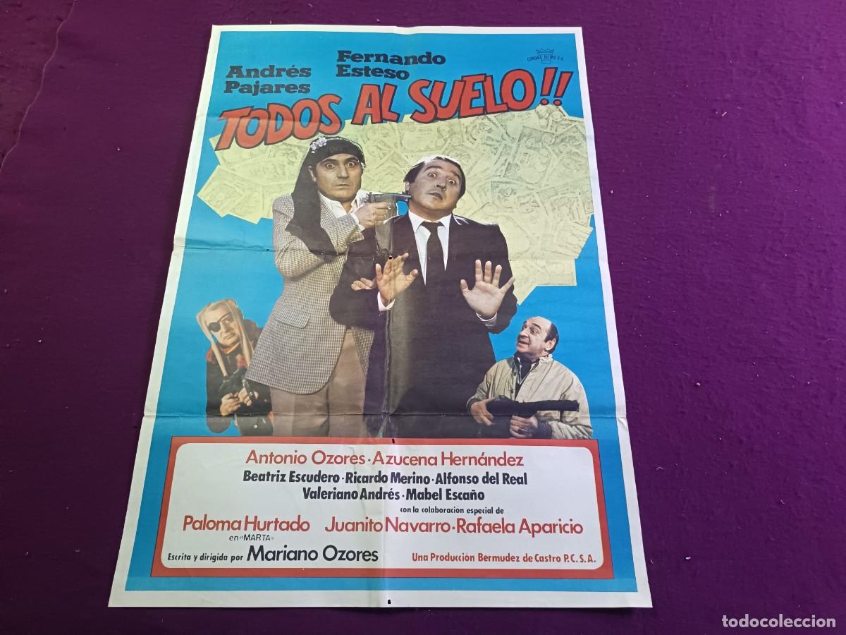 Cine: CC10, Cartel de Cine Gran Formato, Todos Al Suelo, unos 100 x 70 cms.