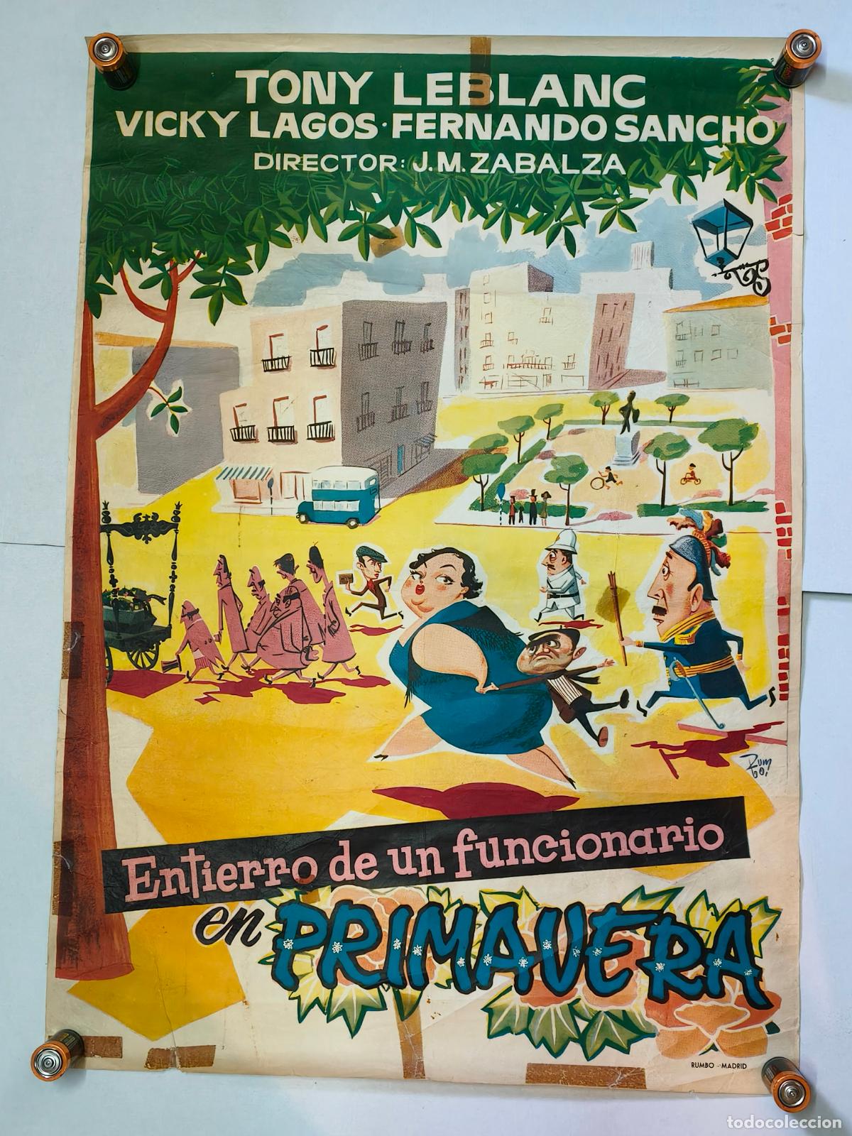 Kino: TONI LEBLANC ENTIERRO DE UN FUNCIONARIO EN PRIMAVERA CARTEL LITOGRAFICO 1958
