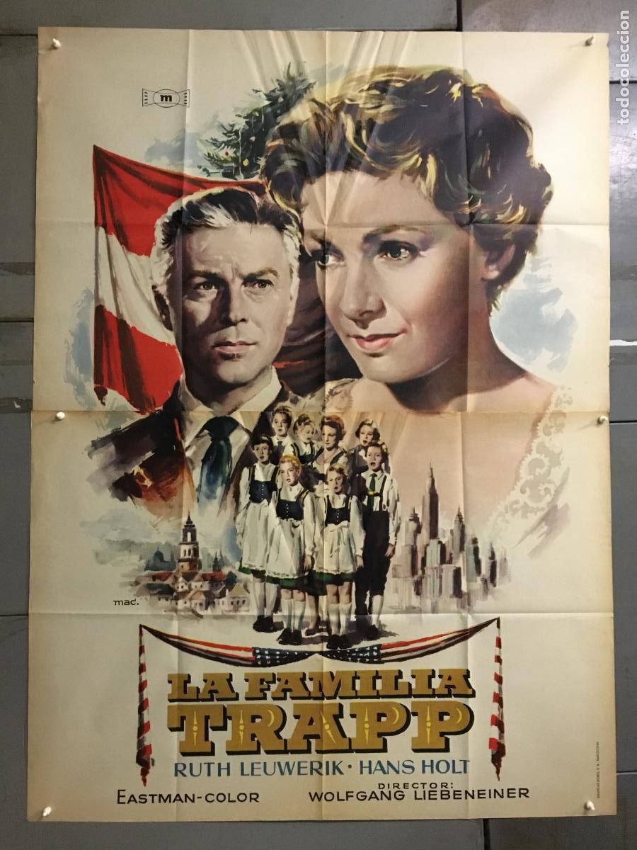 Cine: AFE89 LA FAMILIA TRAPP RUTH LEUWERIK MAC POSTER ORIGINAL 2 hojas 100X140 ESTRENO