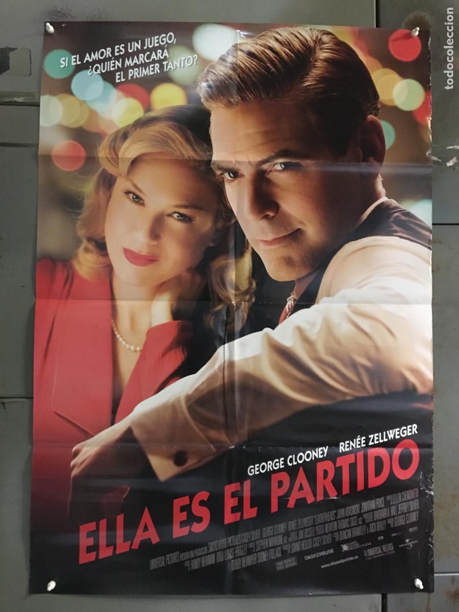 Cinema: AFE94 ELLA ES EL PARTIDO GEORGE CLOONEY RENEE ZELLWEGER FUTBOL AMERICANO POSTER ORIG 70X100 ESTRENO