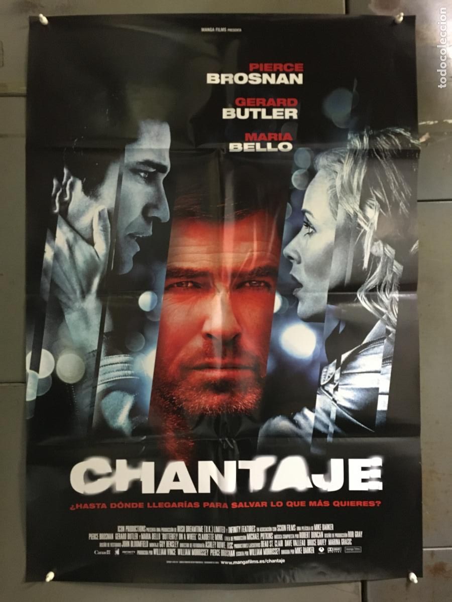Cine: AFE96 CHANTAJE PIERCE BROSNAN GERALD BUTLER POSTER ORIGINAL 70X100 ESTRENO h3