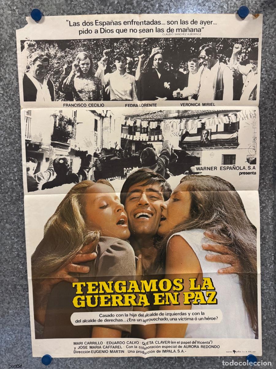 Cine: Tengamos la guerra en paz, Mari Carrillo, Eduardo Calvo, A&ntilde;o 1977, POSTER ORIGINAL