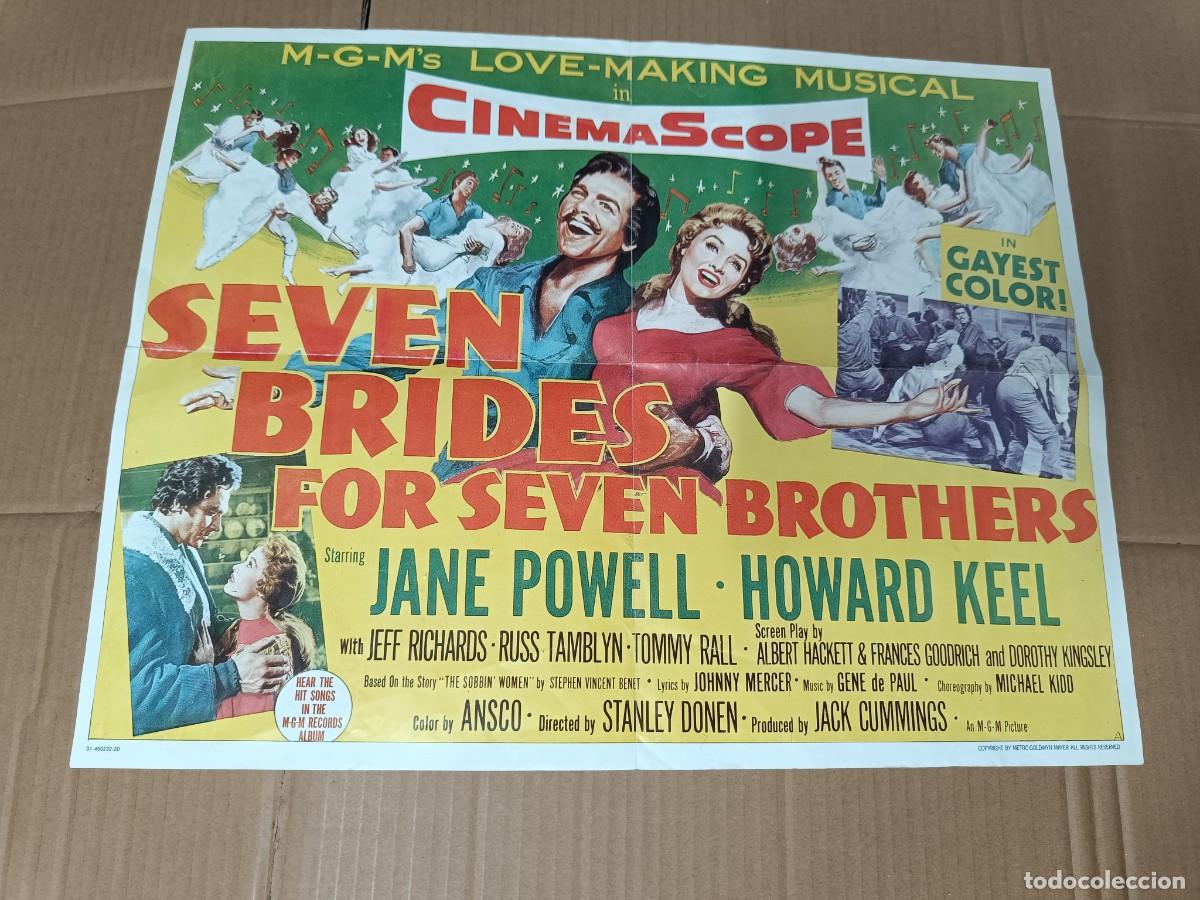 Cine: ANTIGUO CARTEL DE CINE, 1954, PELICULA SIETE NOVIAS PARA SIETE HERMANOS, SEVEN BRIDES 7 BROTHERS P25
