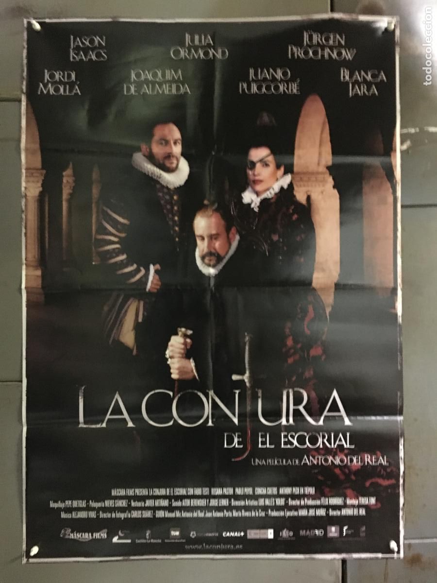 Cine: AFF02 LA CONJURA DEL ESCORIAL ANTONIO DEL REAL JULIA ORMOND POSTER ORIGINAL 70X100 ESTRENO