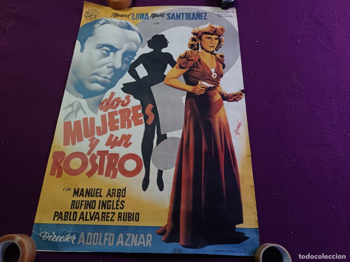 Cinema: CC49, Cartel de Cine Gran Formato, Dos Mujeres y un Rostro, unos 100 x 70 cms.