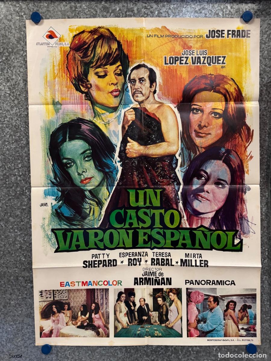 Cine: Un casto varon espa&ntilde;ol, Jose Luis Lopez Vazquez, Patty Shepard, A&ntilde;o 1973, POSTER ORIGINAL