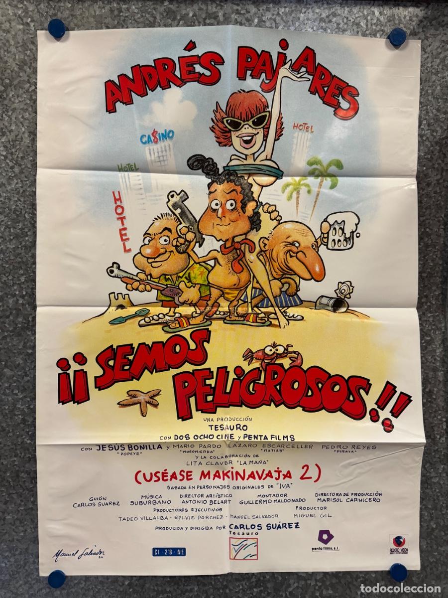 Cine: &iexcl;Semos peligrosos!, Andres Pajares, Jesus Bonilla, POSTER ORIGINAL
