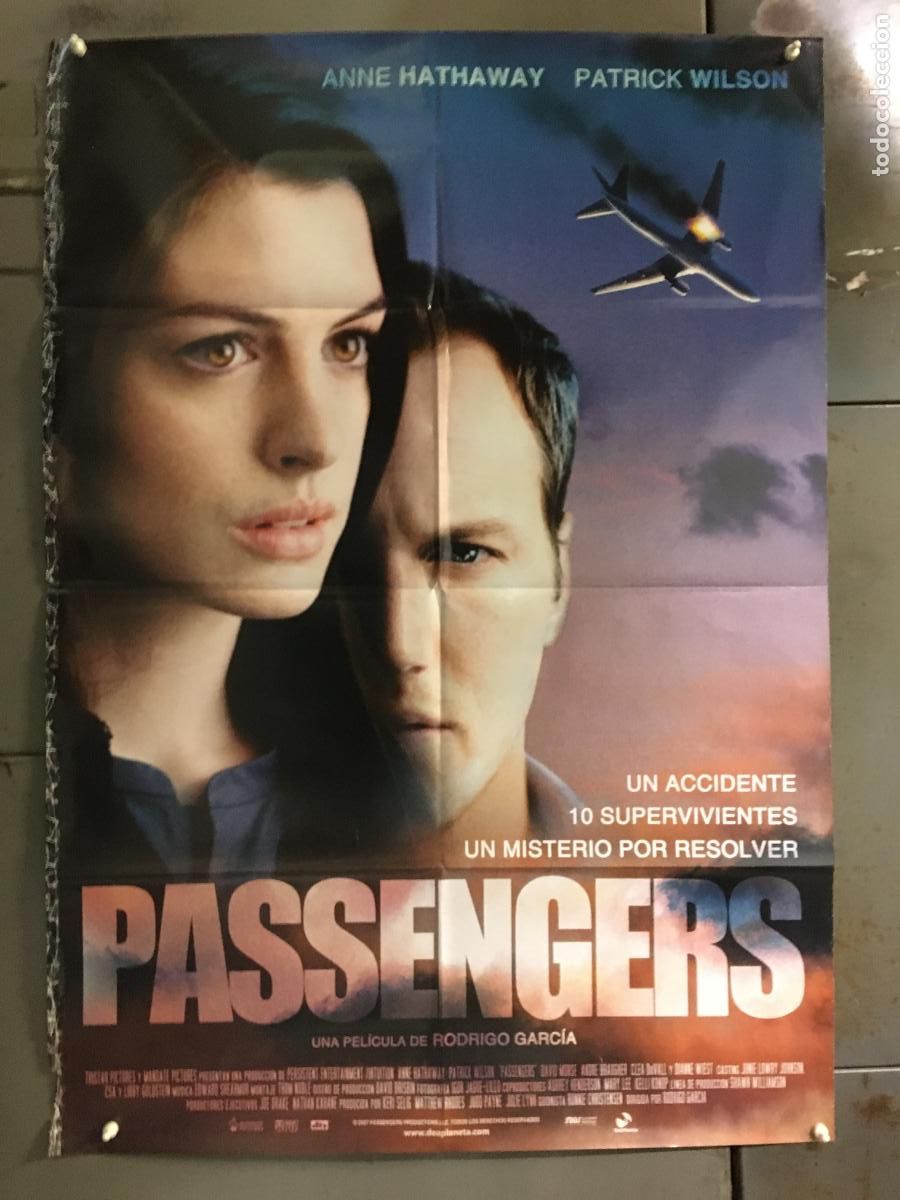 Cine: AFF10 PASSENGERS ANNE HATHAWAY PATRICK WILSON POSTER ORIGINAL 70X100 ESTRENO h0