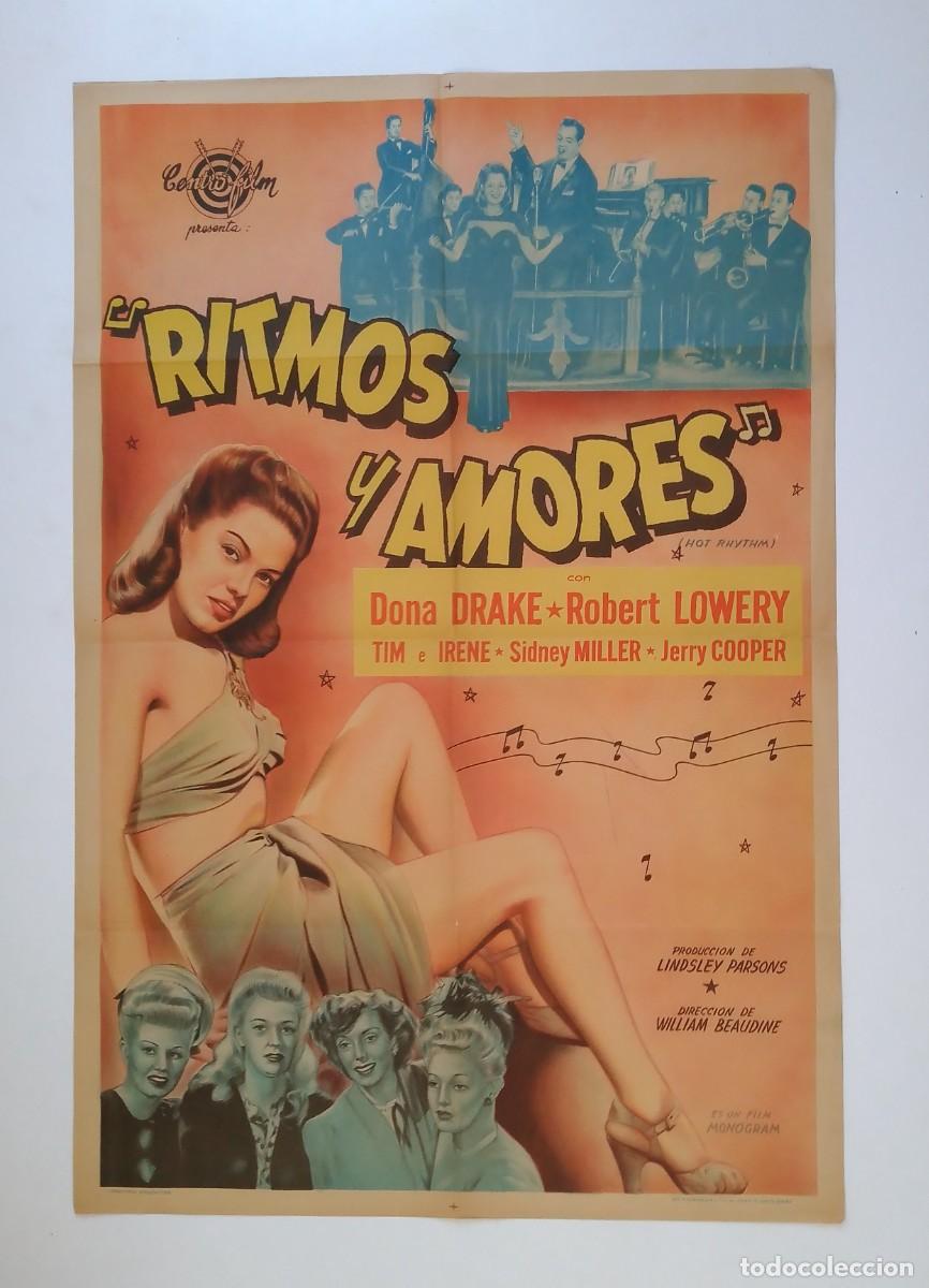 Cine: RITMOS Y AMORES (1944) cartel argentino 110 x 75 litografico Dona Drake Robert Lowery HOT RYTHM