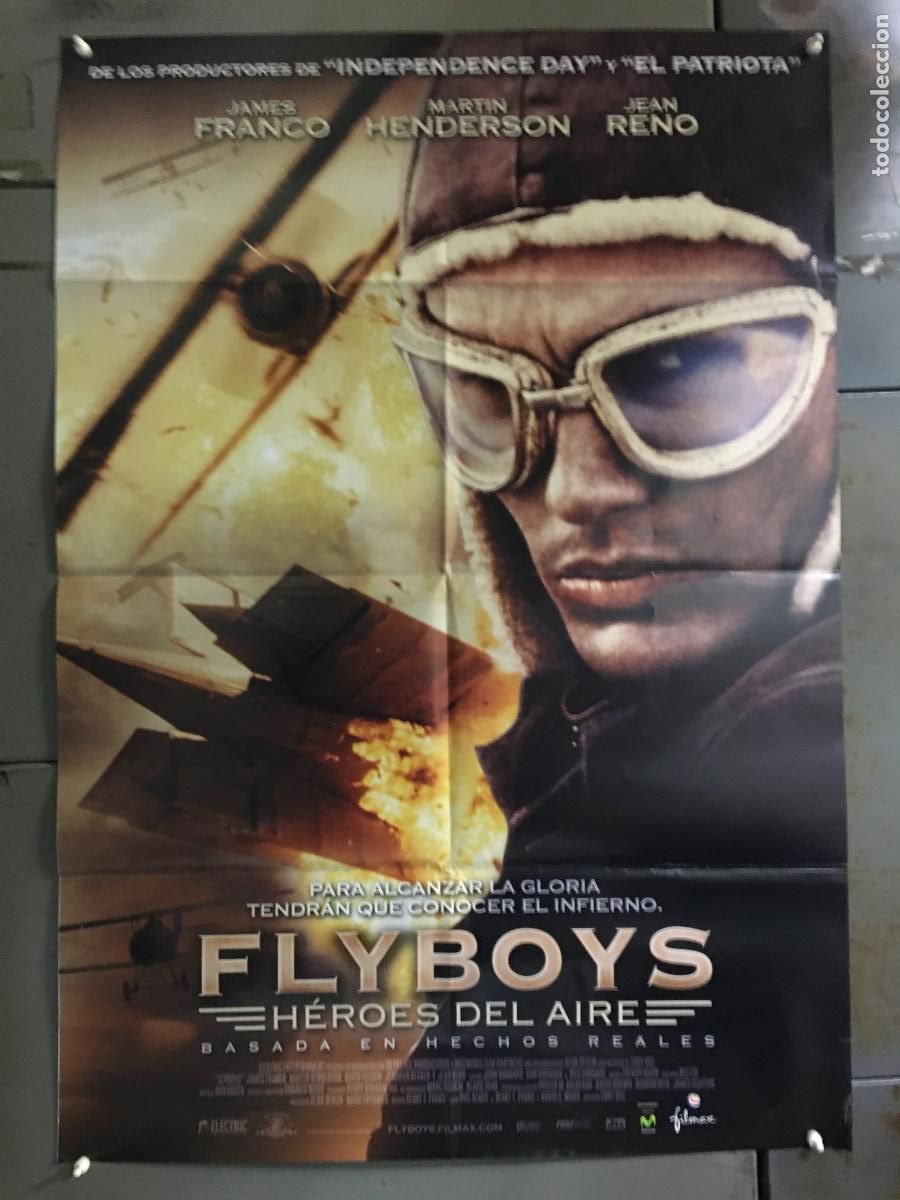 Cine: AFF12 FLYBOYS HEROES DEL AIRE JAMES FRANCO JEAN RENO POSTER ORIGINAL 70X100 ESTRENO h0