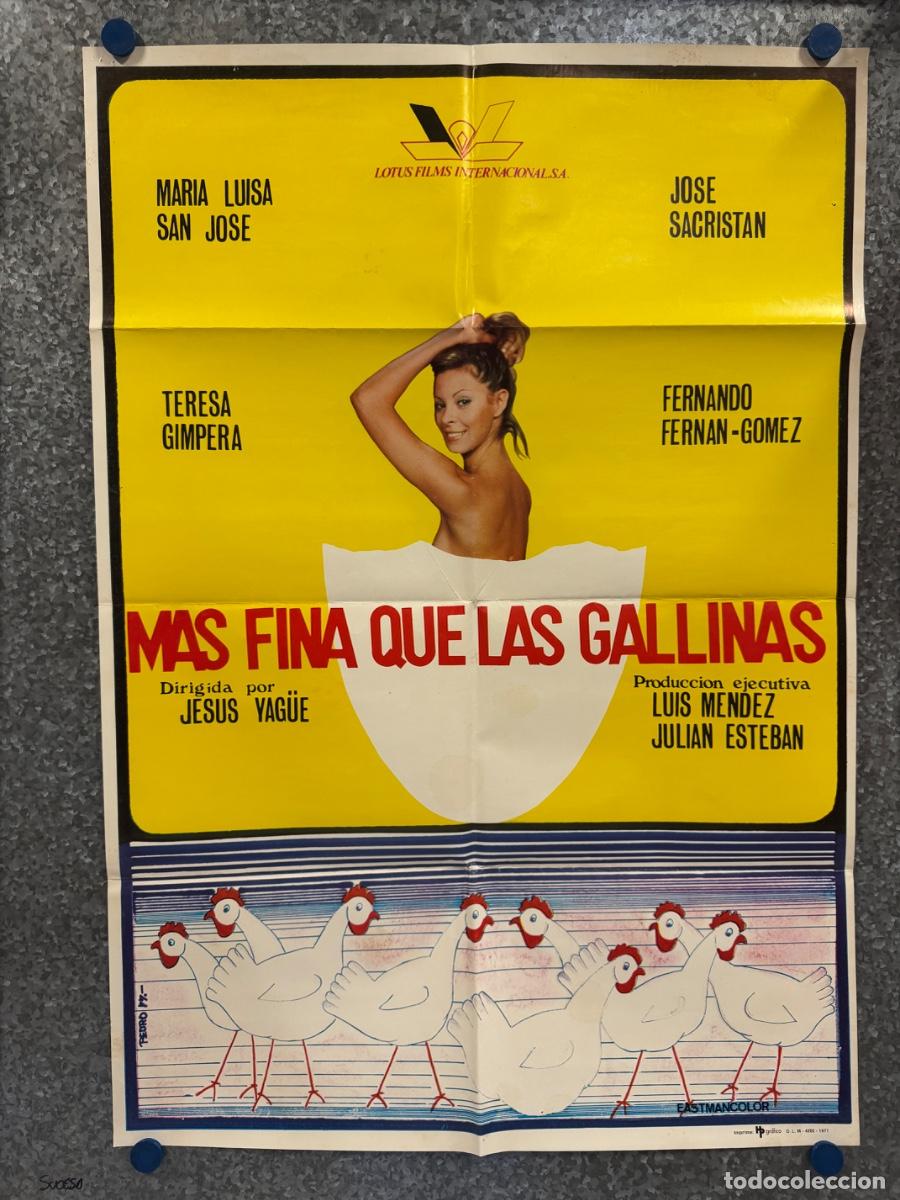 Cine: Mas fina que las gallinas, Jose Sacristan , Teresa Gimpera, A&ntilde;o 1977, POSTER ORIGINAL