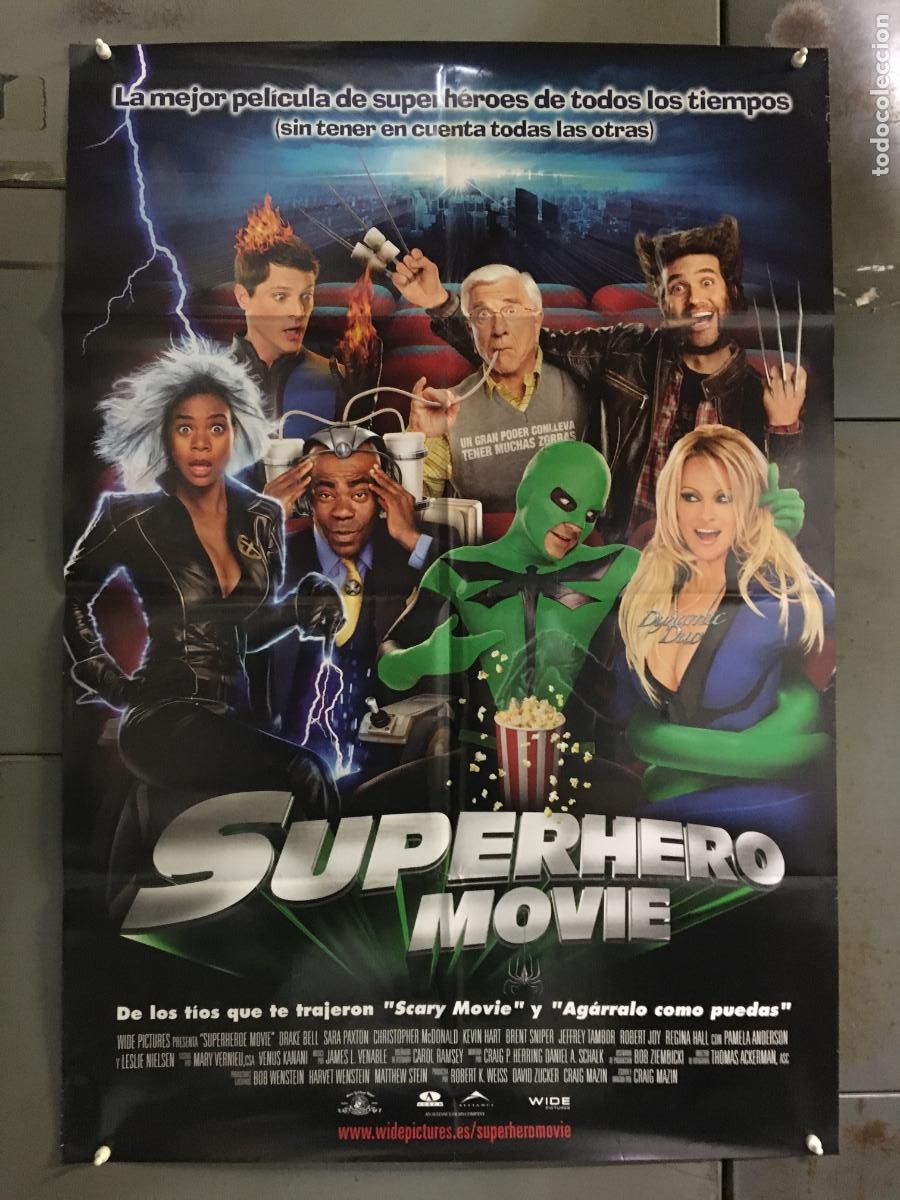 Cin&eacute;ma: AFF26 SUPERHERO MOVIE LESLIE NIELSEN PAMELA ANDERSON POSTER ORIGINAL 70X100 ESTRENO h0