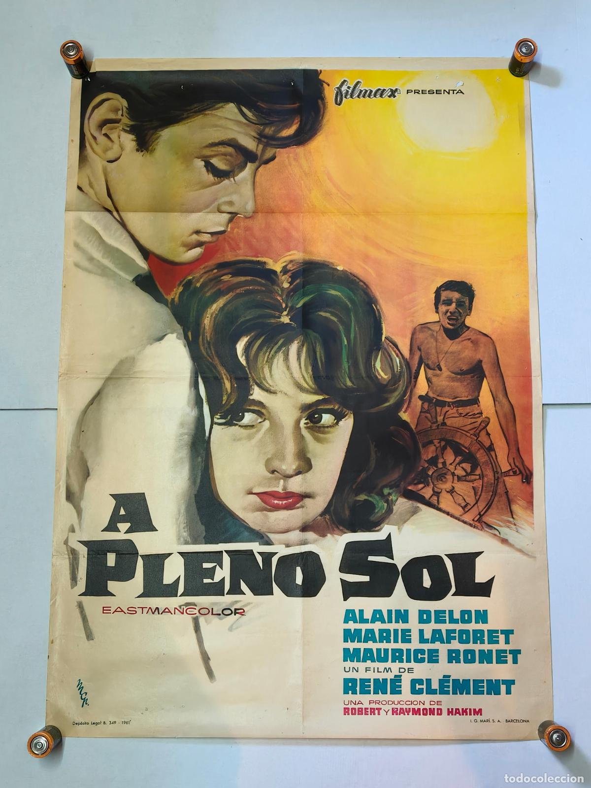 Cine: ALAIN DELON A PLENO SOL CARTEL DEL ESTRENO A&Ntilde;O 1961
