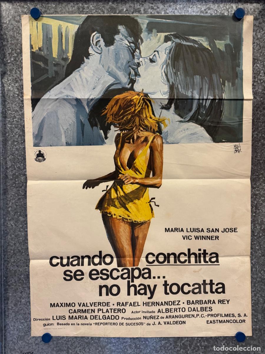 Cine: Cuando Conchita se escapa no hay tocatta, Maximo Valverde , Vic Winner, A&ntilde;o 1976, POSTER ORIGINAL