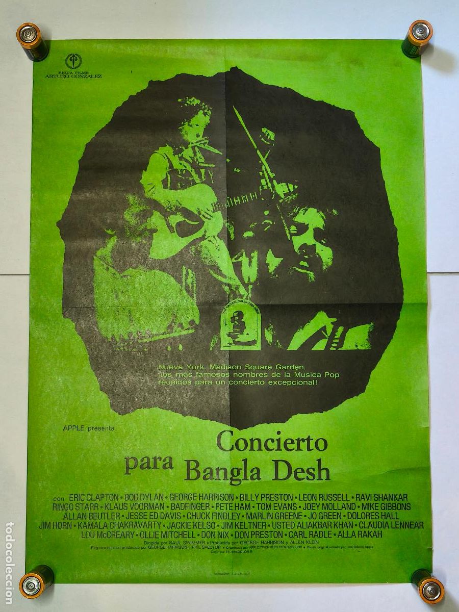 Cinema: BOB DYLAN CONCIERTO PARA BANGLA DESH CARTEL DE 1972