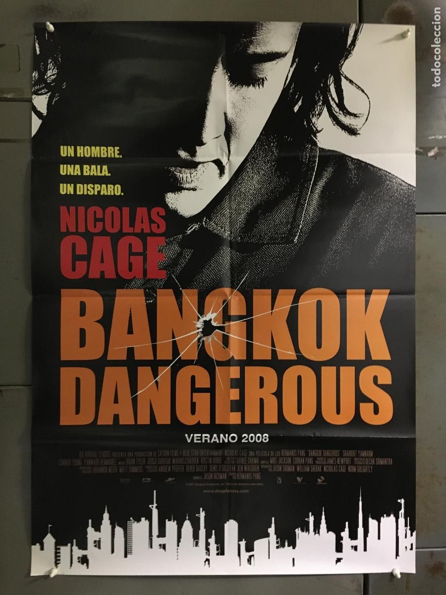 Cine: AFF36 BANGKOK DANGEROUS NICOLAS CAGE POSTER ORIGINAL 70X100 AVANCE ESTRENO h2