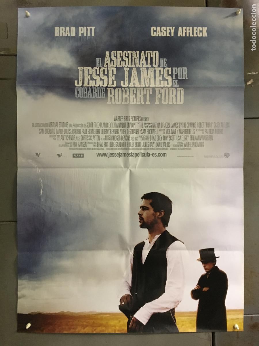 Cine: AFF37 EL ASESINATO DE JESSE JAMES BRAD PITT CASEY AFFLECK POSTER ORIGINAL 70X100 ESTRENO h0