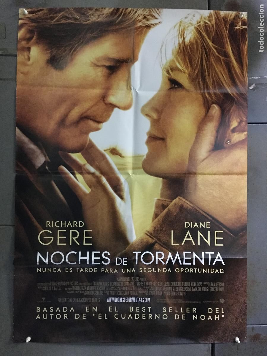 Cine: AFF40 NOCHES DE TORMENTA RICHARD GERE DIANE LANE POSTER ORIGINAL 70X100 ESTRENO h1