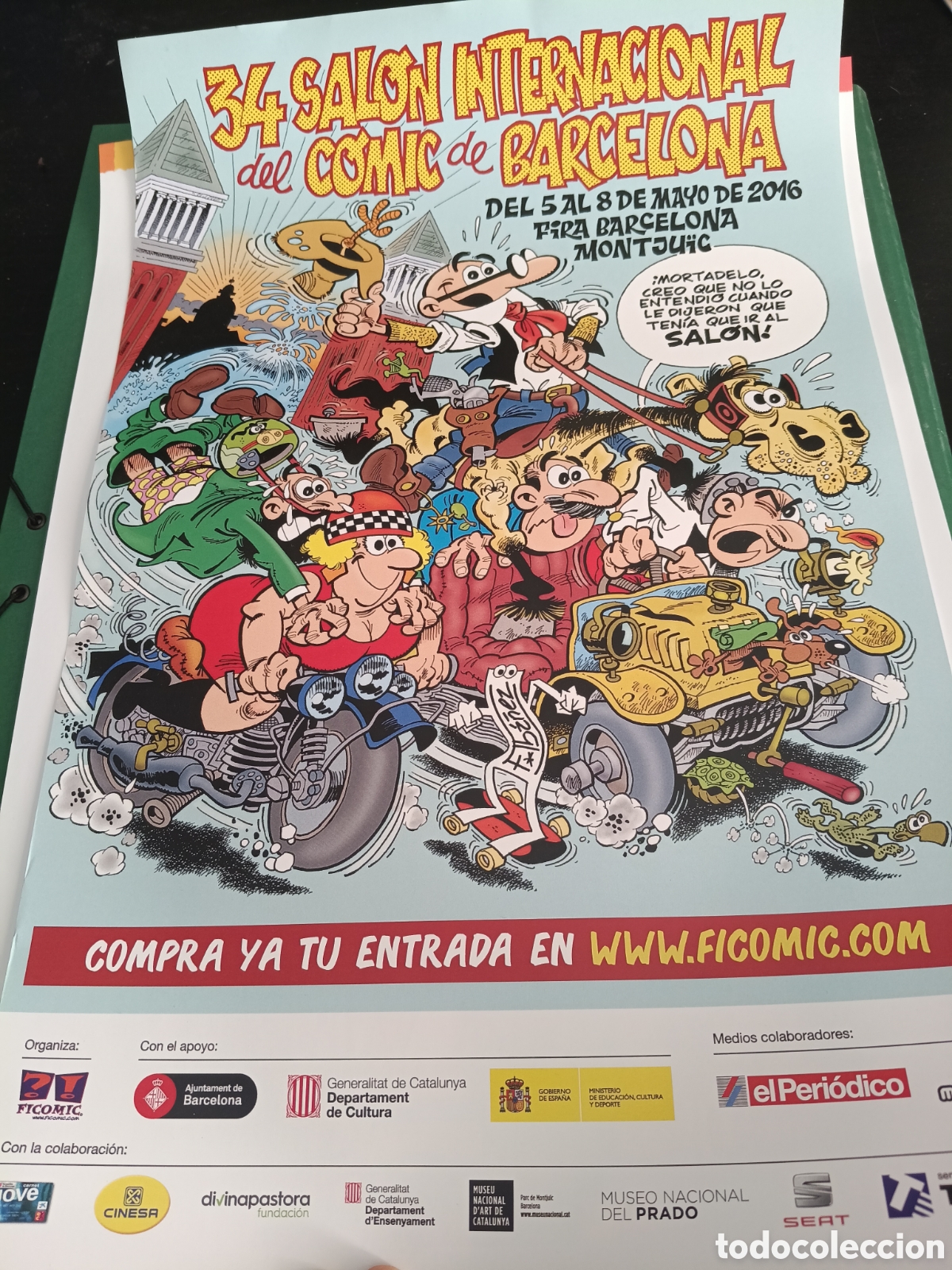 Cine: Poster 34 Sal&oacute;n Internacional del Comic de Barcelona. Mortadelo, Ib&aacute;&ntilde;ez, Filemon