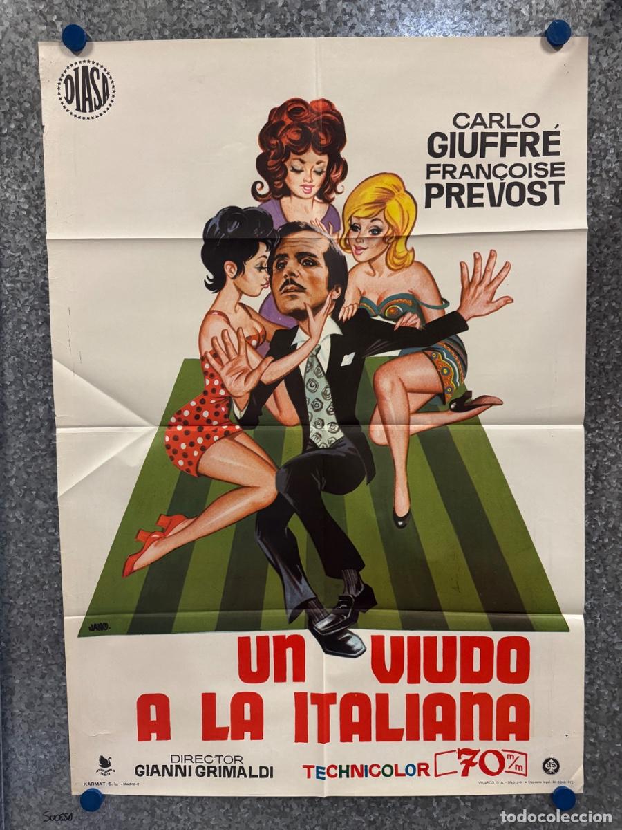 Cinema: Un viudo a la italiana, Carlo Giuffre , Fran&ccedil;oise Prevost, A&ntilde;o 1973, POSTER ORIGINAL