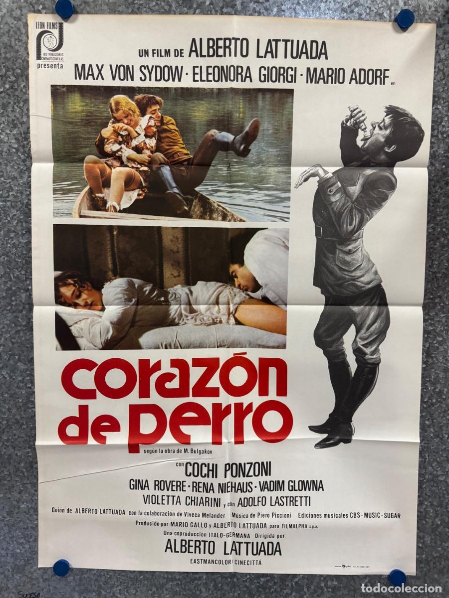 Cine: Corazon de perro, Eleonora Giorgi , Mario Adorf, A&ntilde;o 1977, POSTER ORIGINAL
